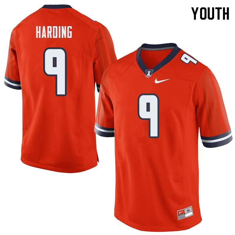 Youth #9 Dele Harding Illinois Fighting Illini College Football Jerseys Sale-Orange